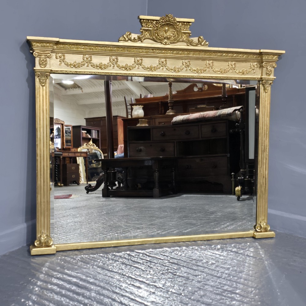 Lovely Victorian Gilt Overmantle Mirror View III