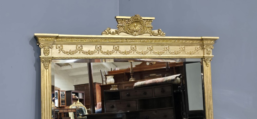 Lovely Victorian Gilt Overmantle Mirror View VI
