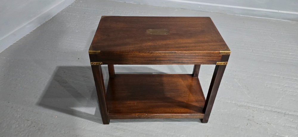 Mahogany Campaign Lamp Table View IV
