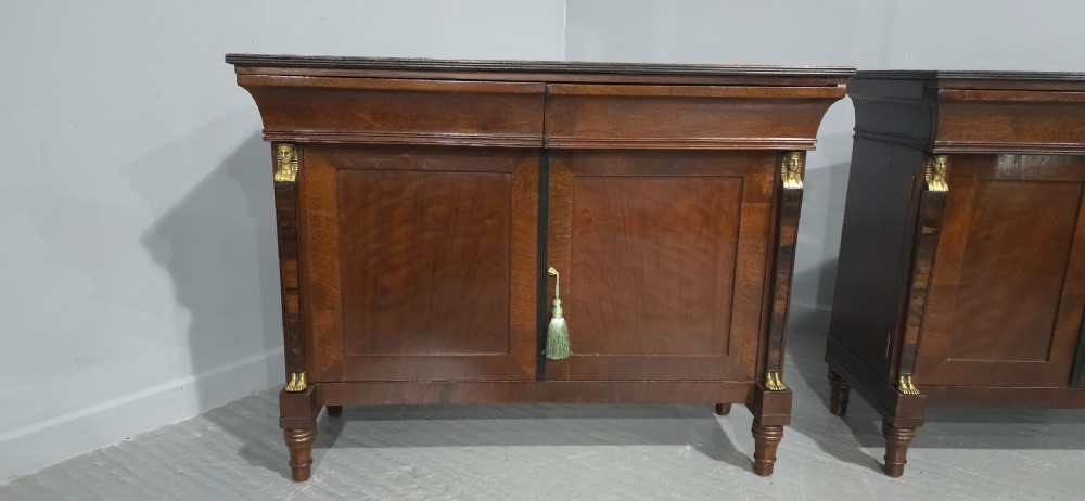 Wonderful Pair French Empire Mahogany Cabinets View IV