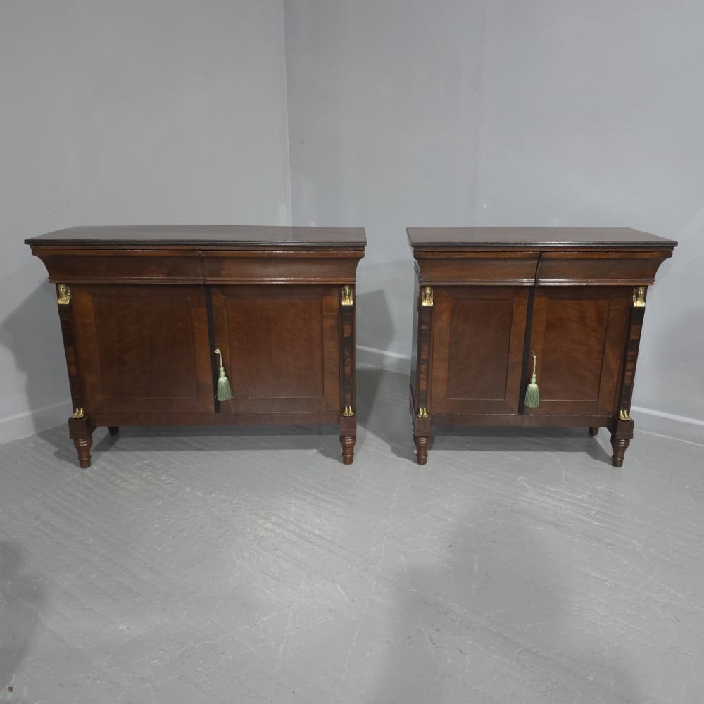 Wonderful Pair French Empire Mahogany Cabinets