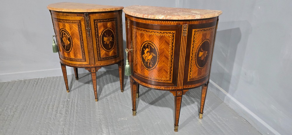 A Near Pair French Marquetry Cabinets View XIII