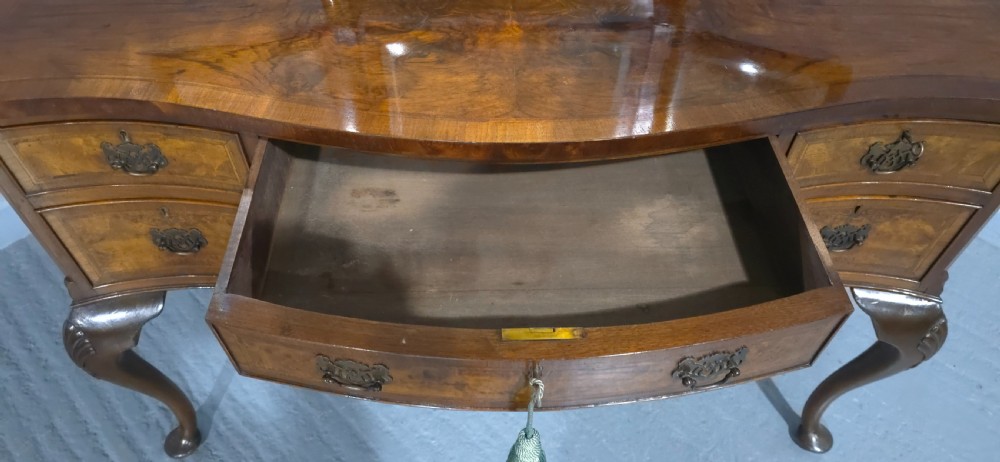 Super Queen Anne Burr Walnut Dressing Table View IV