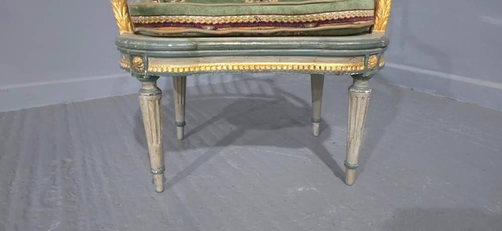 French Painted Bergere Boudoir Chair View III