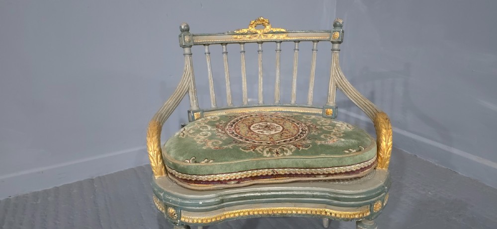 French Painted Bergere Boudoir Chair View IV