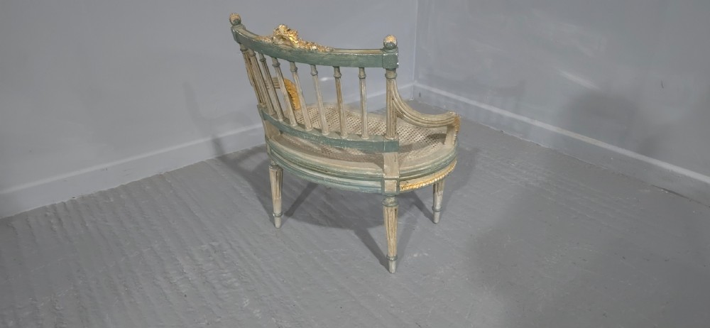 French Painted Bergere Boudoir Chair View VII
