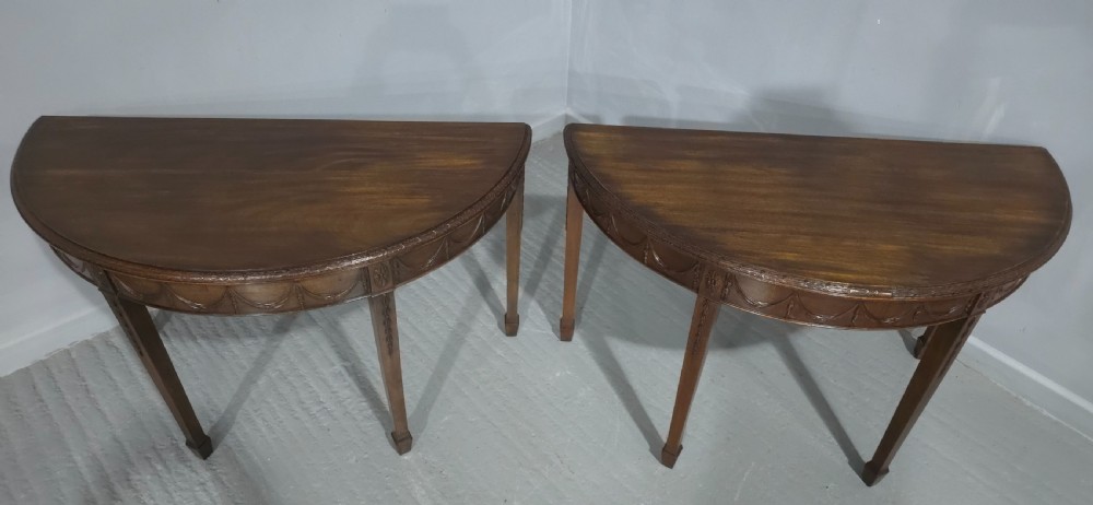 Outstaning Pair Mahogany Console Tables by James Shoolbred View XI