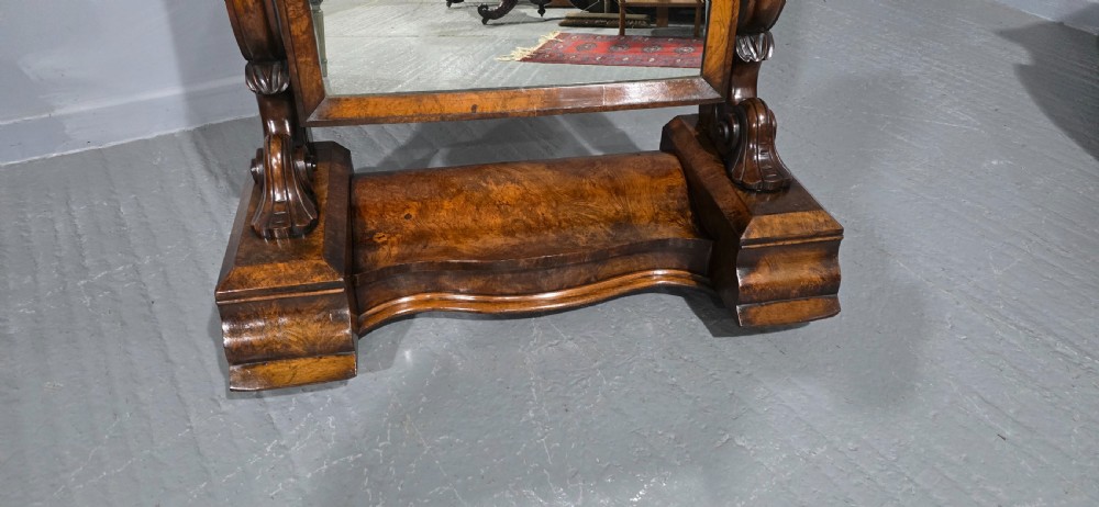 Lovely Burr Walnut Cheval Mirror View IV