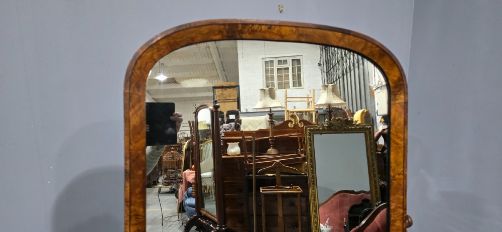 Lovely Burr Walnut Cheval Mirror View VII