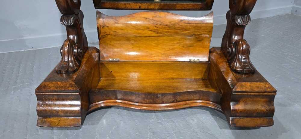 Lovely Burr Walnut Cheval Mirror View IX