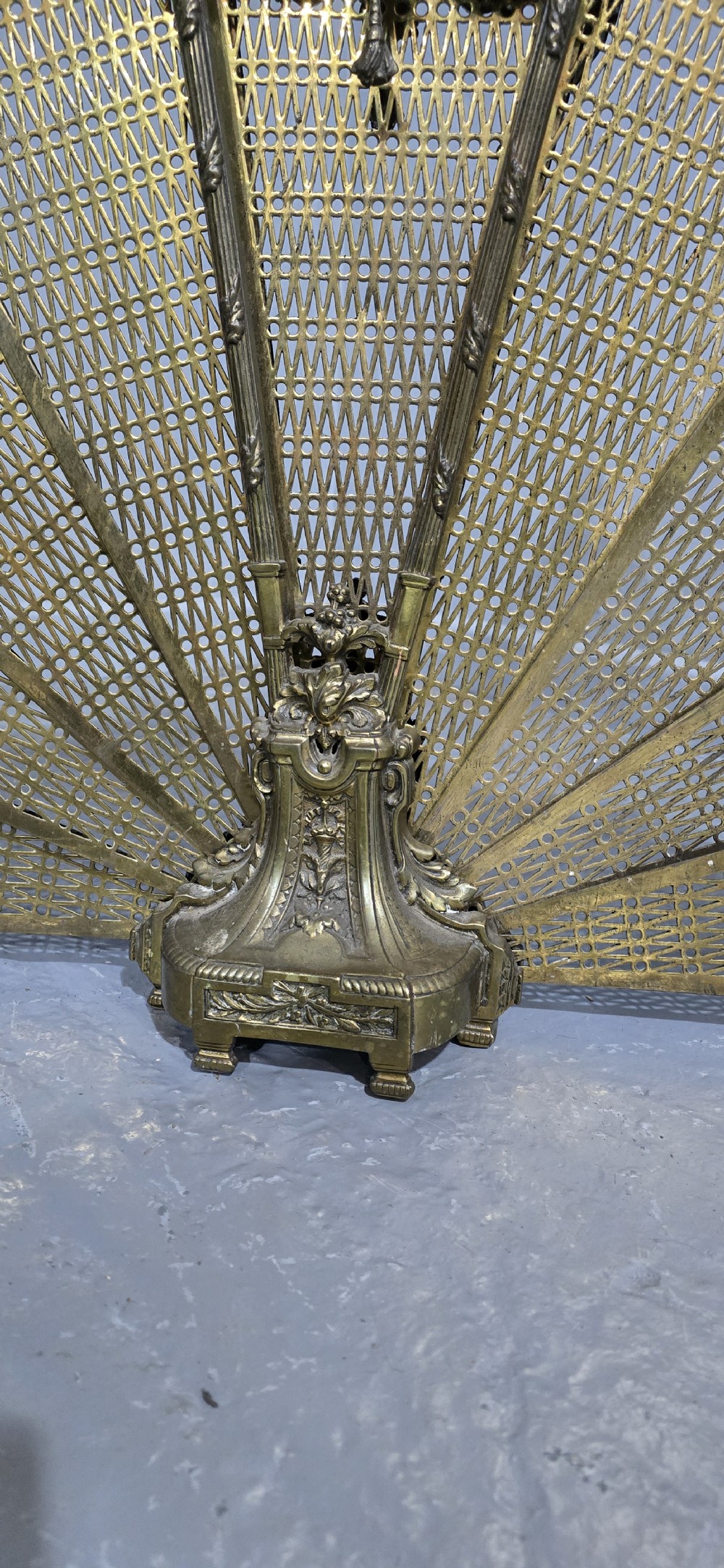 Victorian Brass Peacock Fire Screen View III