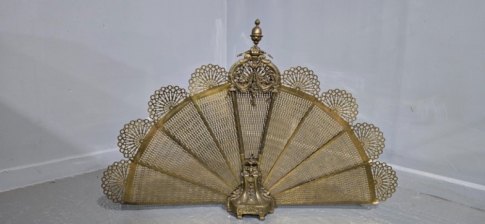 Victorian Brass Peacock Fire Screen View IV