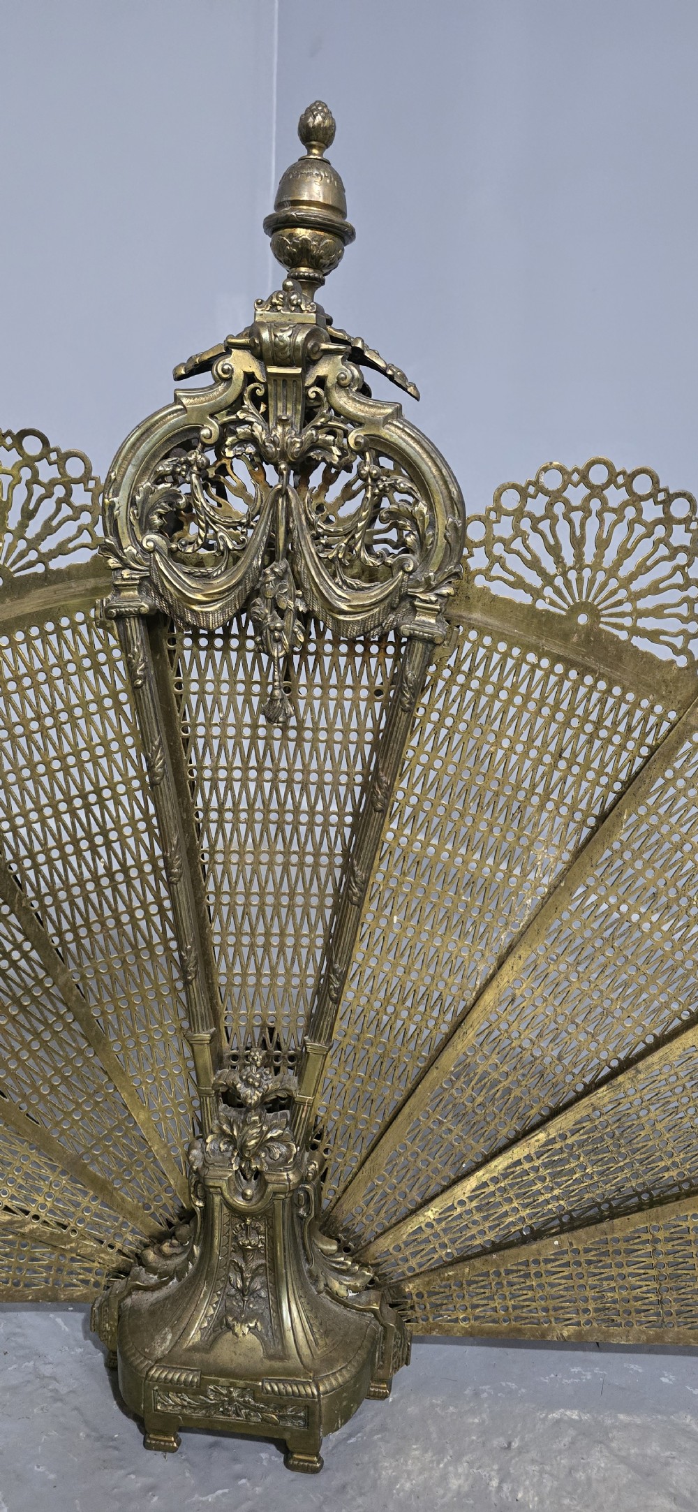 Victorian Brass Peacock Fire Screen View V