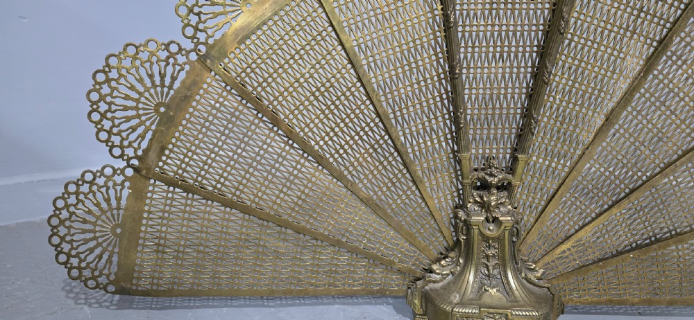Victorian Brass Peacock Fire Screen View VI