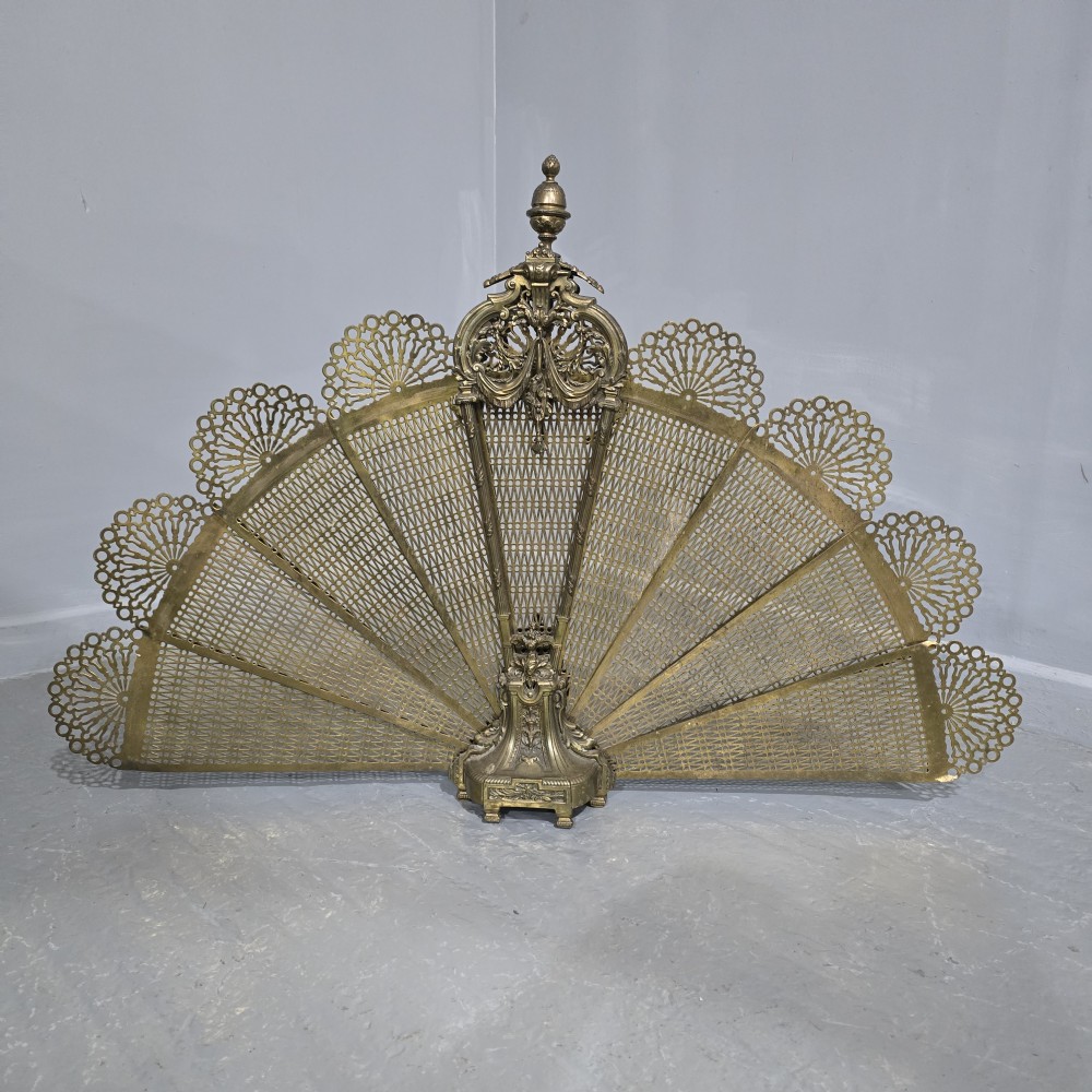 Victorian Brass Peacock Fire Screen