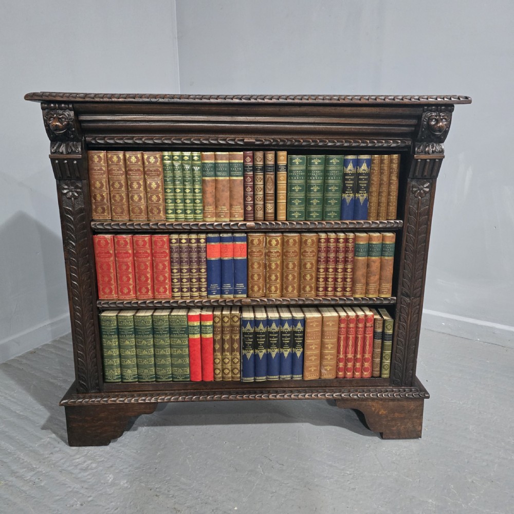 Good Carved Oak Open Library Bookcase