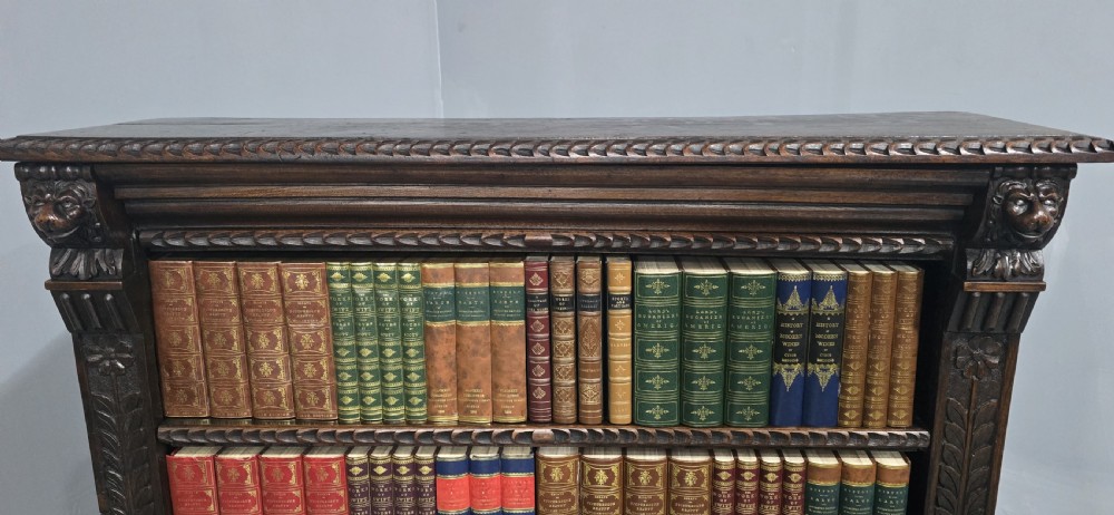 Good Carved Oak Open Library Bookcase View III