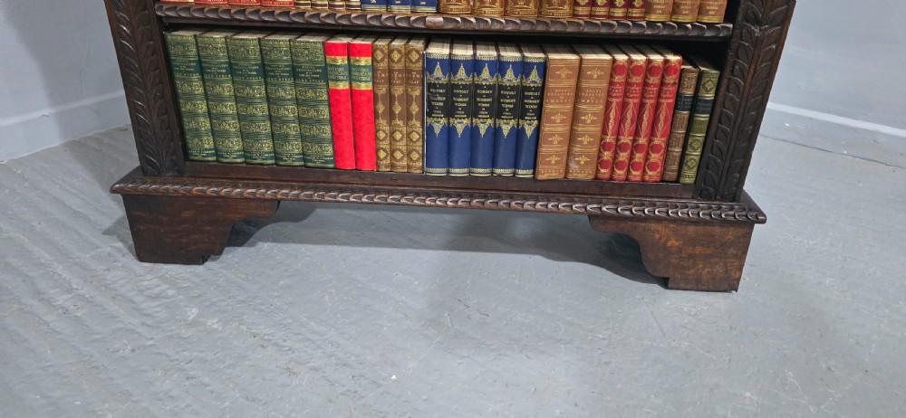 Good Carved Oak Open Library Bookcase View V