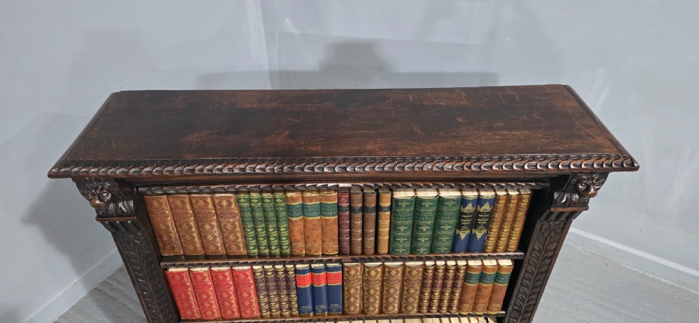 Good Carved Oak Open Library Bookcase View VII