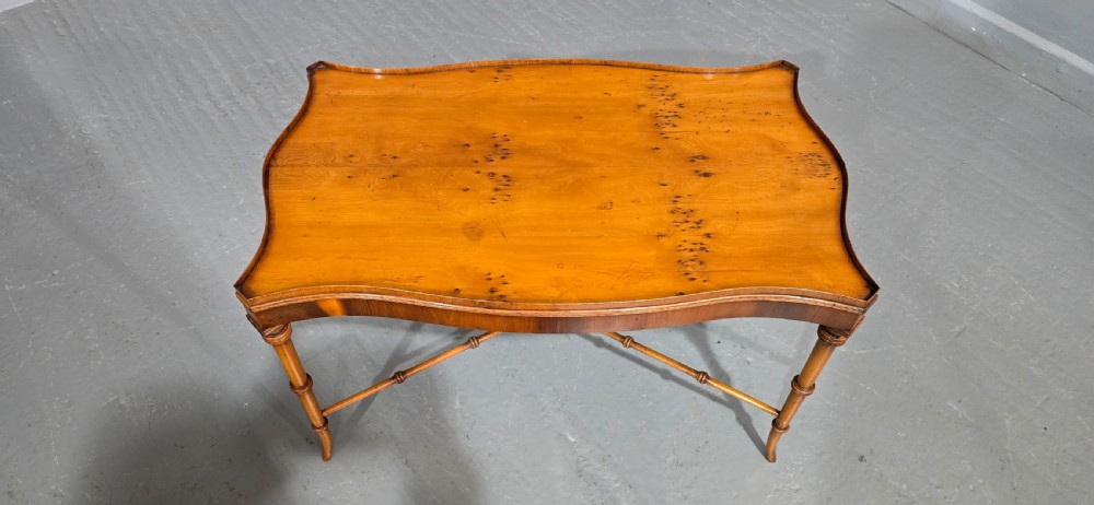 Serpentine Yew Wood Coffee Table View II