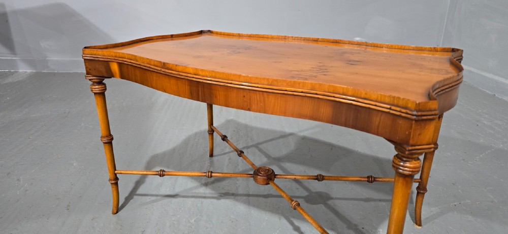 Serpentine Yew Wood Coffee Table View V