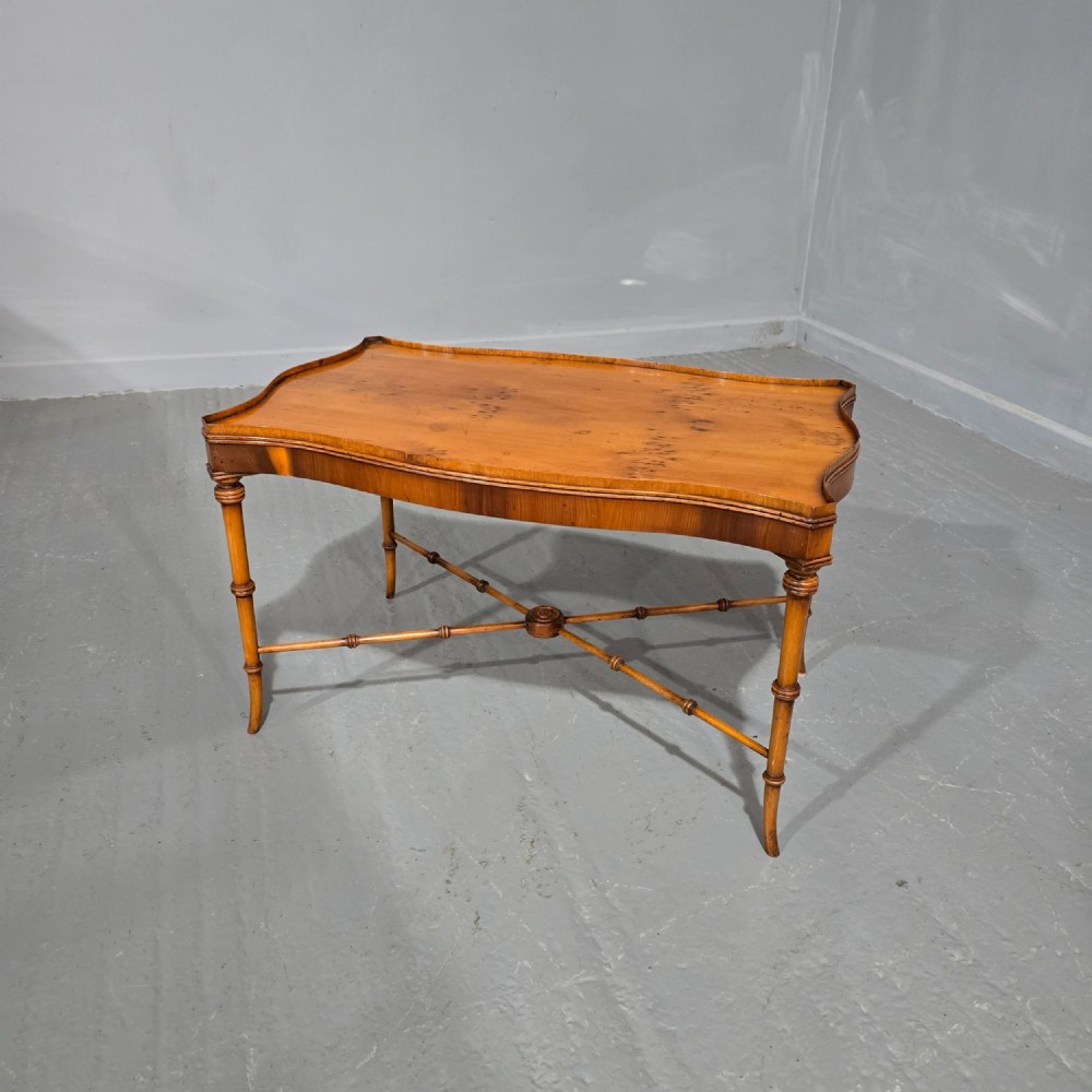 Serpentine Yew Wood Coffee Table