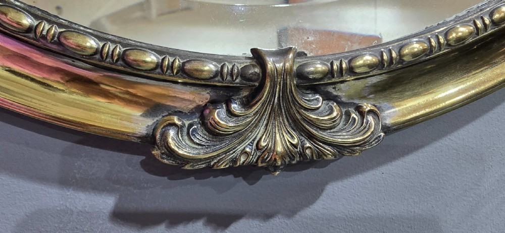 Oval Silver Plate Mirror View V