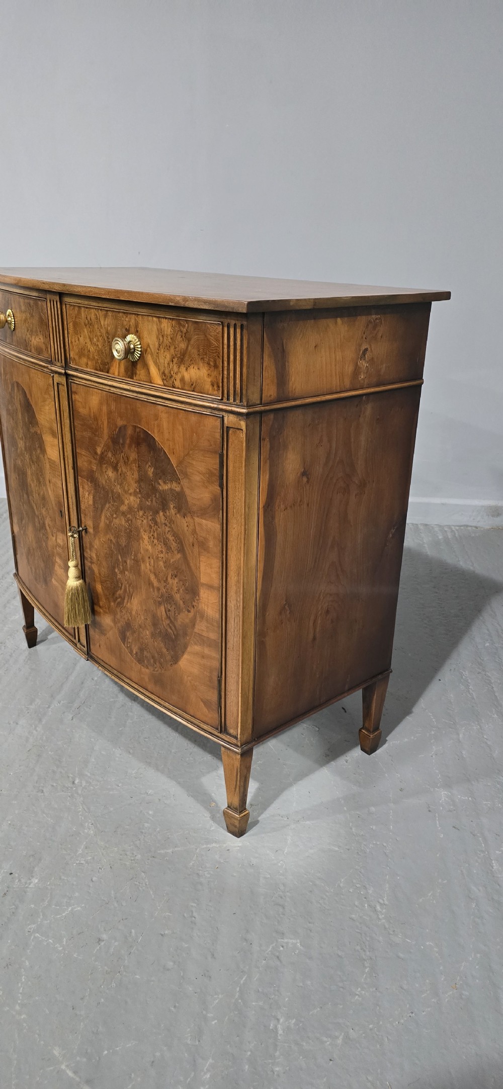 Super Burr Yew Inlaid Side Cabinet View V