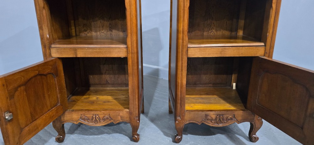 Very Nice Pair French Cherry Bedside Cabinets View VII