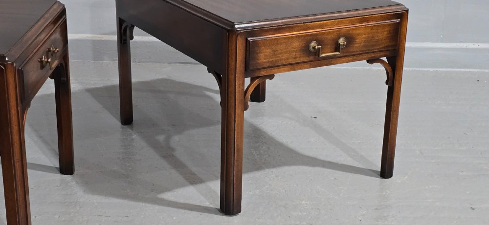 Lovely Pair Chippendale Occasional Lamp Tables View IV
