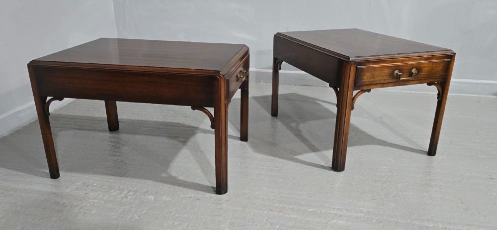 Lovely Pair Chippendale Occasional Lamp Tables View V