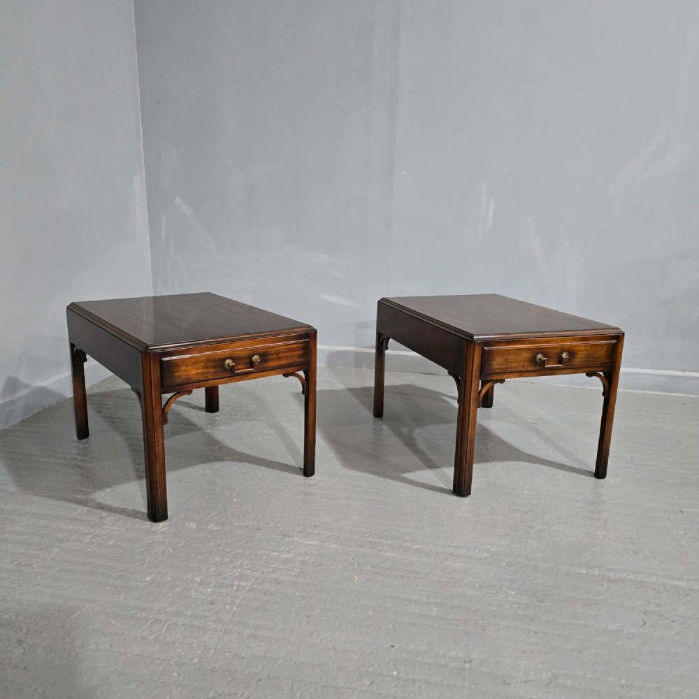Lovely Pair Chippendale Occasional Lamp Tables