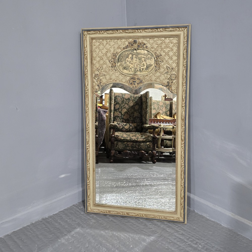 French Painted Trumeau Mirror
