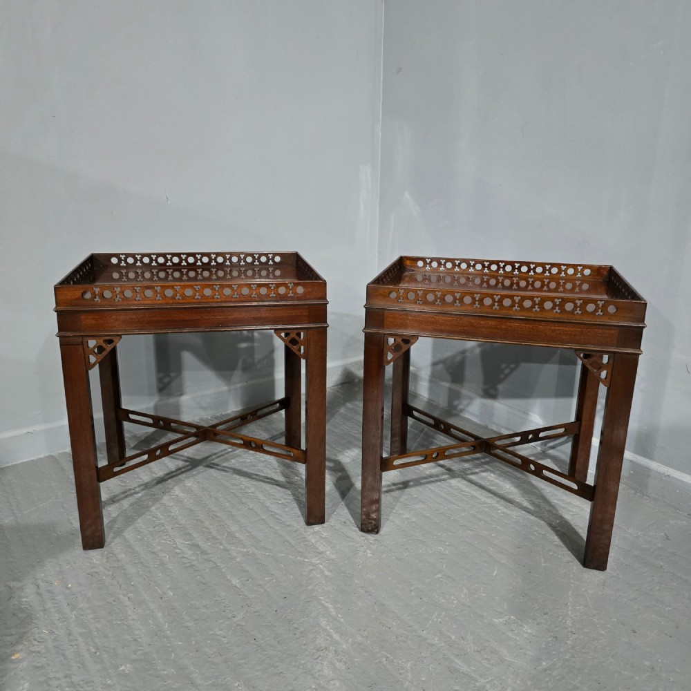 Good Pair Mahogany Lamp Tables