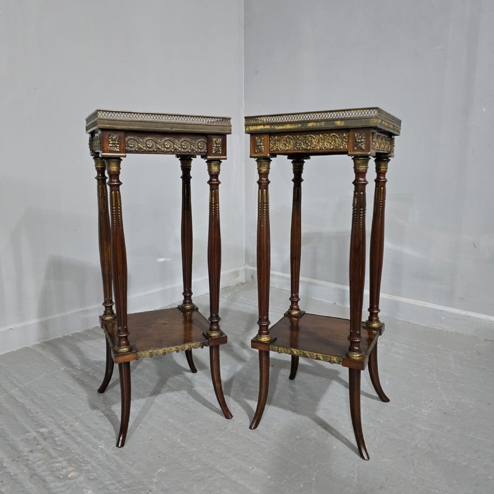 Near Pair French Marble Stands