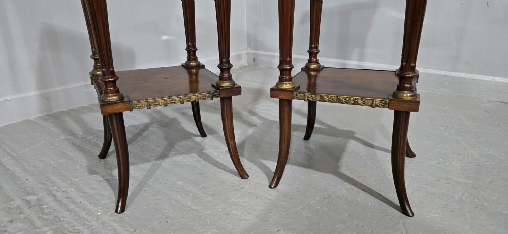 Near Pair French Marble Stands View III