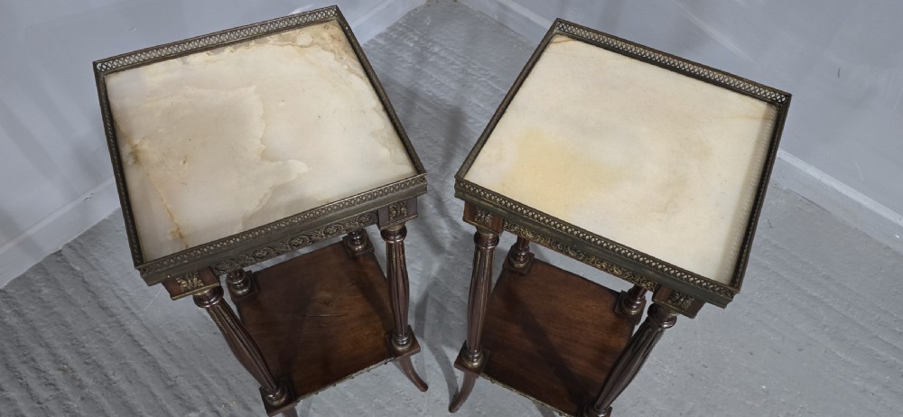 Near Pair French Marble Stands View IV