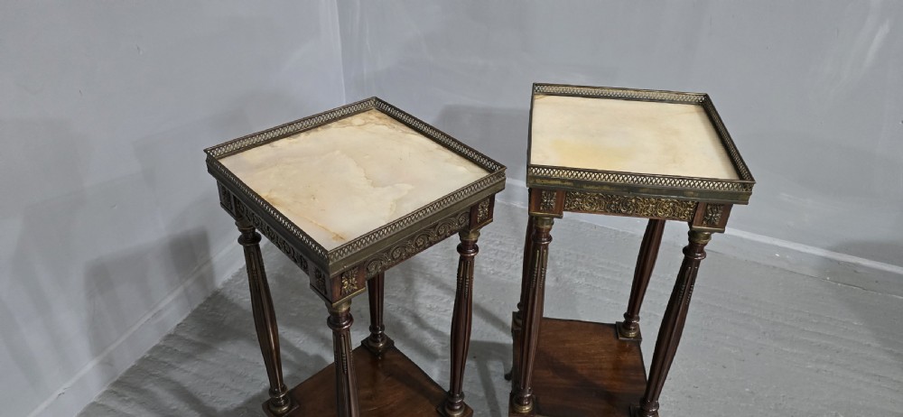 Near Pair French Marble Stands View VII