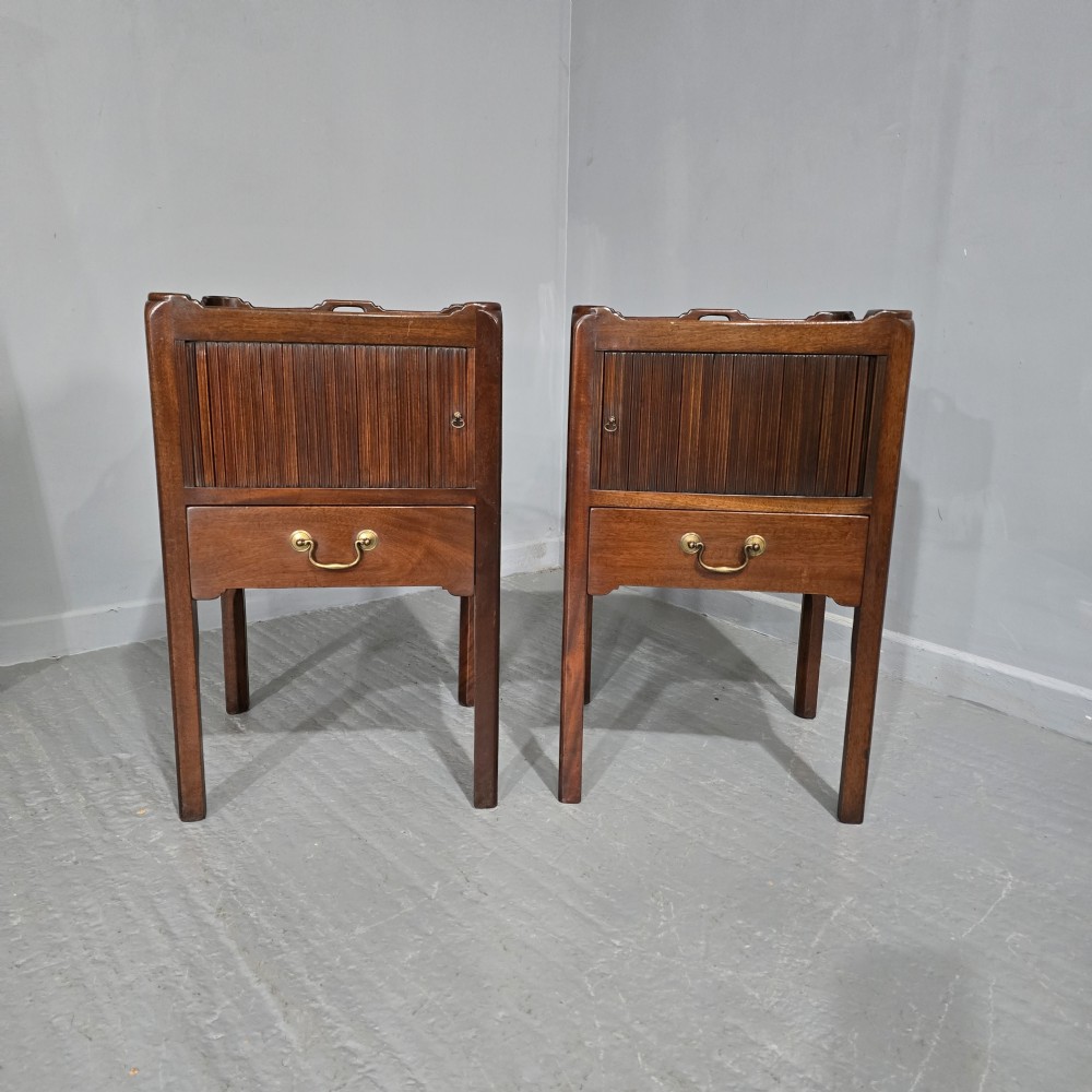 Super Pair Georgian Bedside Lamp Cabinets