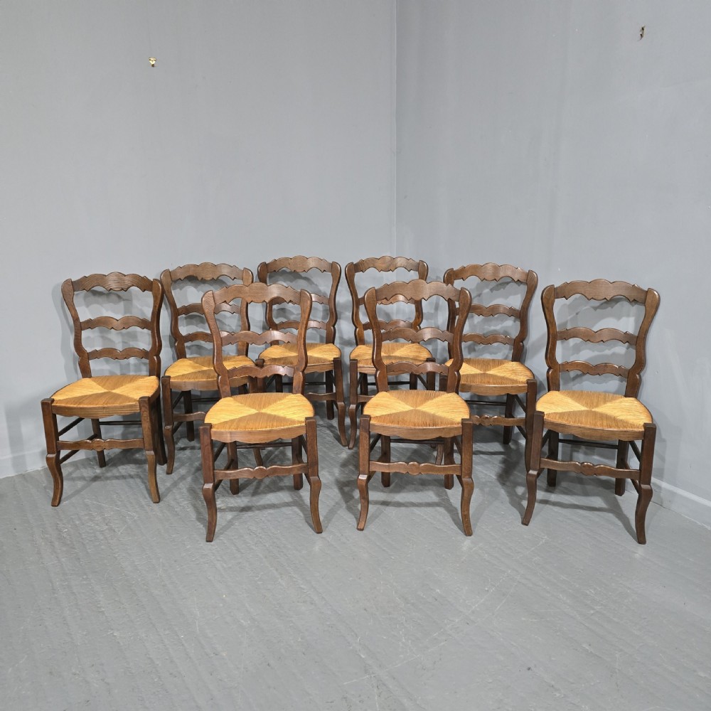 Very Good Set Eight French Kitchen Dining Chairs