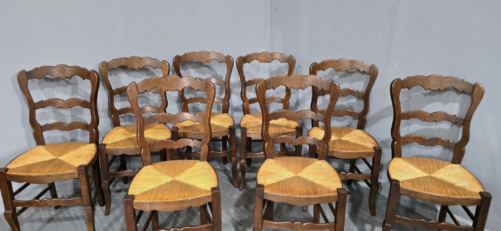 Very Good Set Eight French Kitchen Dining Chairs View II