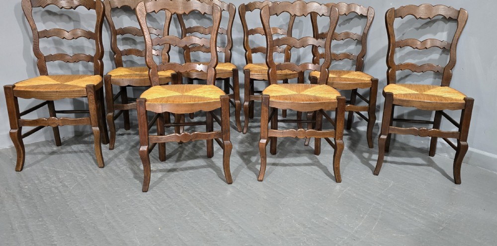 Very Good Set Eight French Kitchen Dining Chairs View IV