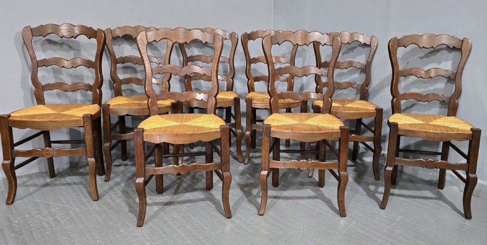 Very Good Set Eight French Kitchen Dining Chairs View V