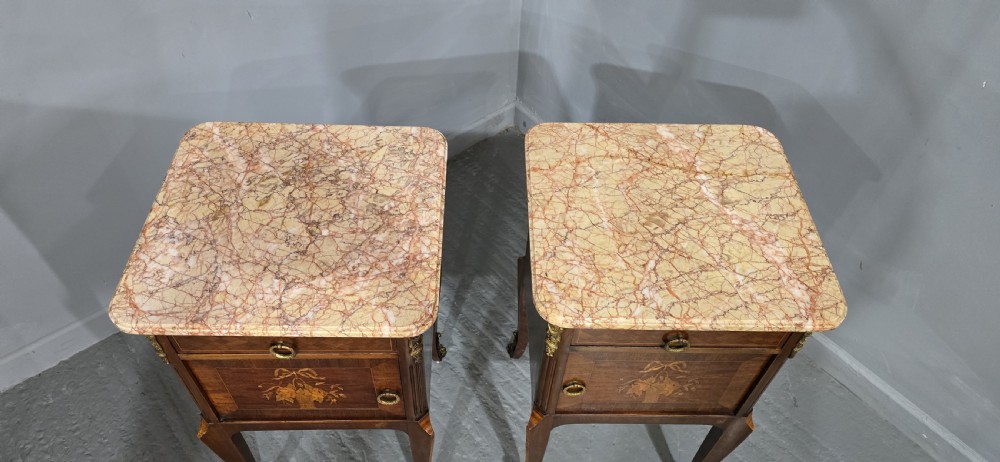 Pair Oversized French Bedside Lamp Cabinets View VI