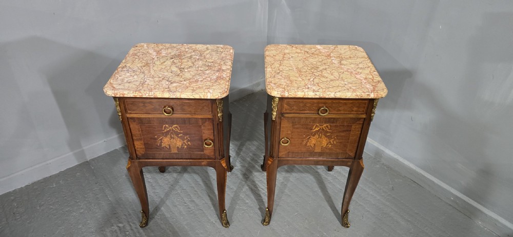 Pair Oversized French Bedside Lamp Cabinets View VII