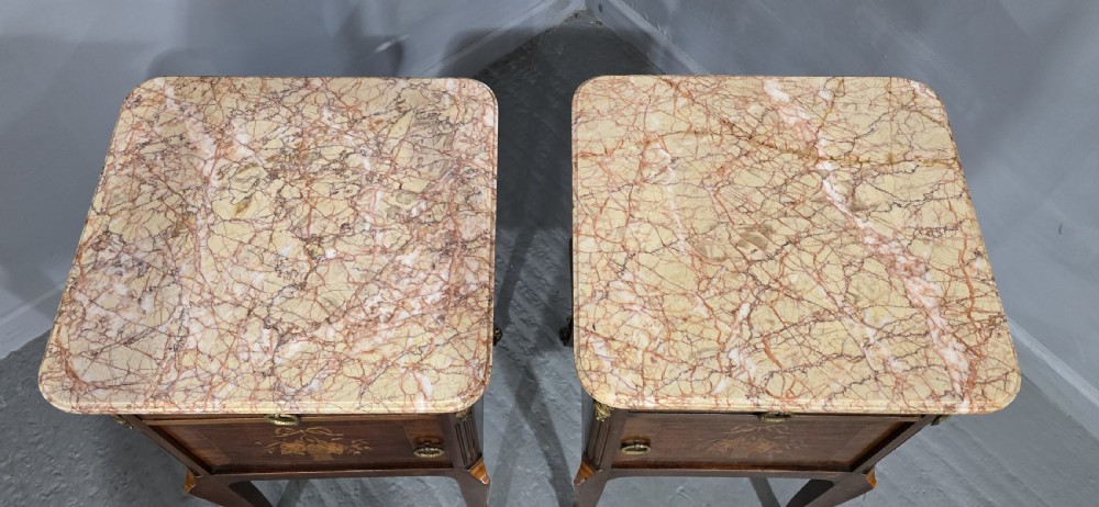 Pair Oversized French Bedside Lamp Cabinets View XV