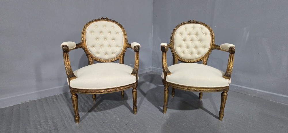 Nice Pair French Elbow Chairs View III