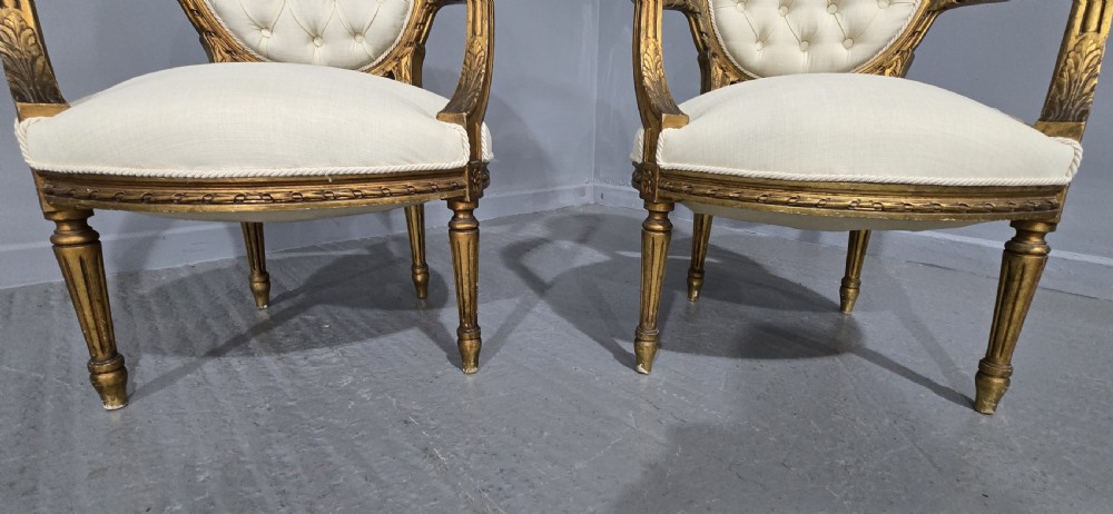 Nice Pair French Elbow Chairs View IV