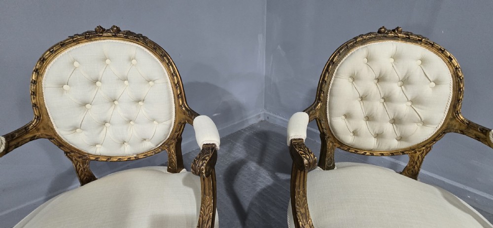 Nice Pair French Elbow Chairs View VI