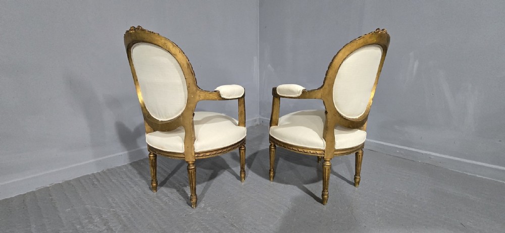 Nice Pair French Elbow Chairs View X
